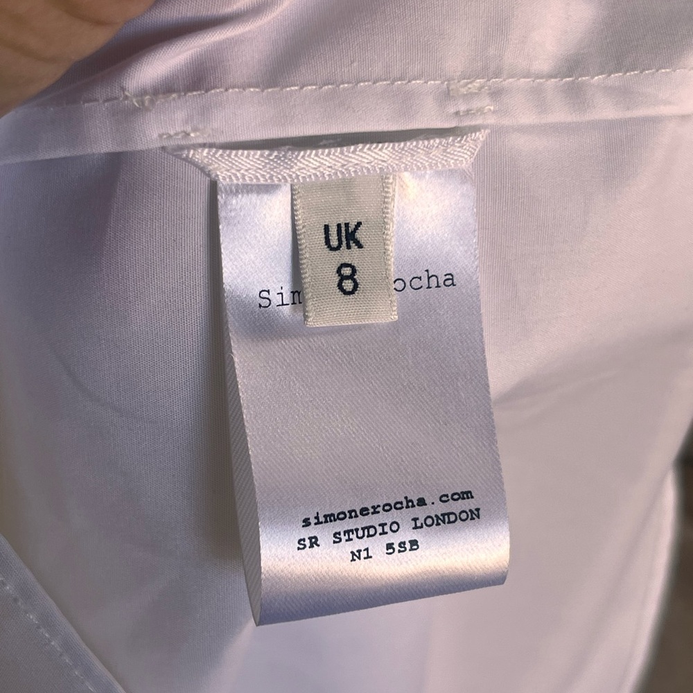 Simone Rocha White Poplin Button Shirt - Picture 5 of 7